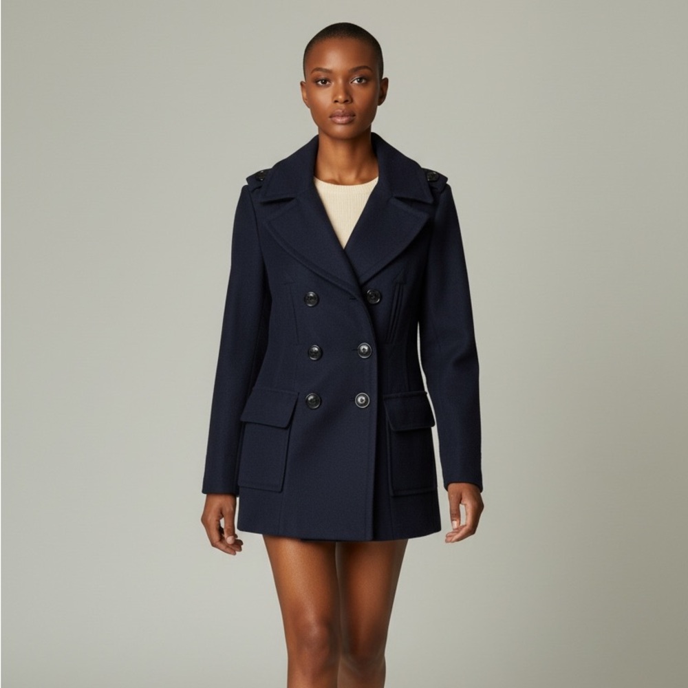Miss Sixty Navy Pea Coat navy blue Medium 90’s vintage
